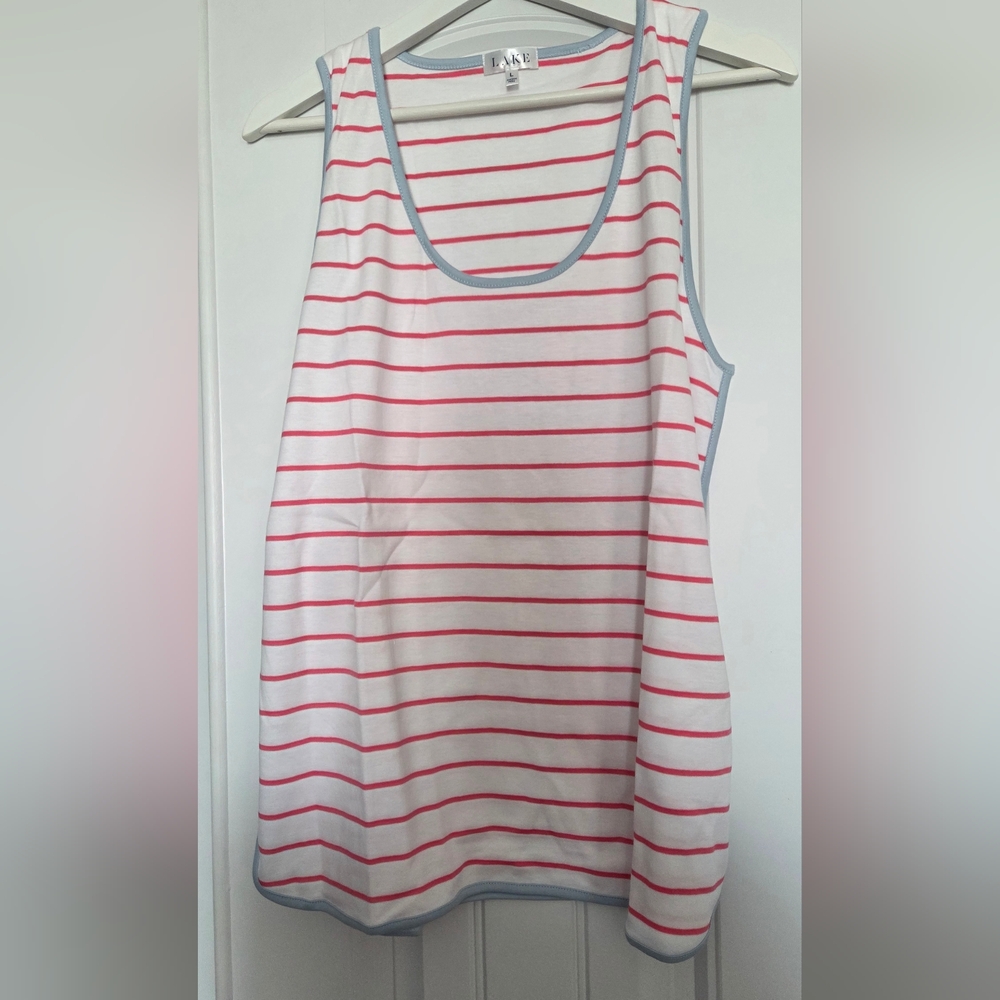 LAKE Pima Classic Tank And Long Pants Set Size L In Sorbet